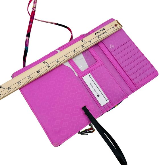 Vera Bradley RFID Wallet Crossbody Hilo Meadow Floral - Picture 5 of 5